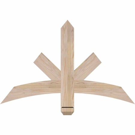 Ekena Millwork Alberta Smooth Timber Gable Bracket, Douglas Fir, 36"W x 23"H x 1 1/2"D x 3 1/2"F, 15/12 Pitch GBW036X23X0204ALB00SDF